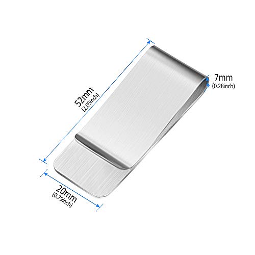 12 Clip de Dinero de Acero Inoxidable, Delgado Clip de Dinero de Metal Pinzas para Billetes para Hombres Clip de Dinero en Efectivo de Tarjeta de Crédito