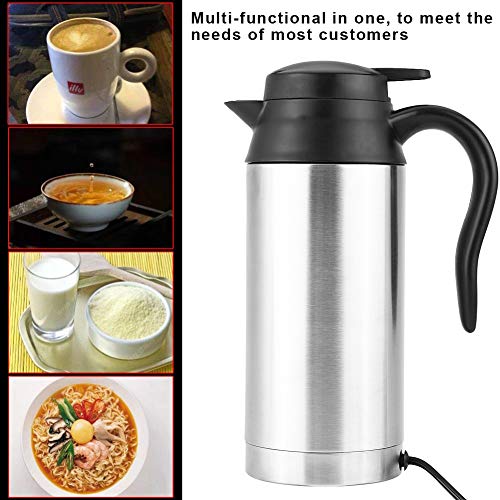 12 V 750 ml eléctrico coche hervidor portátil de acero inoxidable encendedor de cigarrillos calentamiento taza portátil coche Kettle taza eléctrica viaje termoses para calentar agua café leche té
