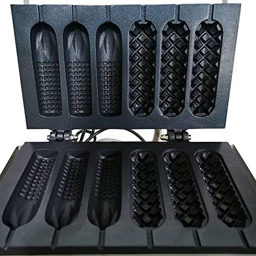 1500W 6 Unidades Máquina De Hot Dogs Waflera Máquina De Salchichas Para Hot Dog, Recubrimiento Antiadherente