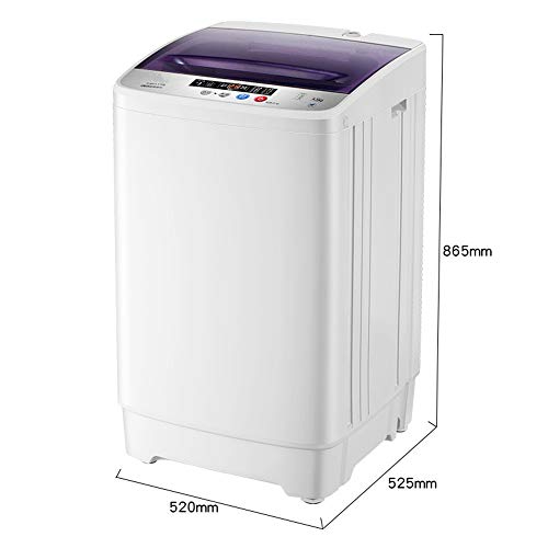 2 en 1 portátil Lavadora - 6 modos, ajustable de nivel de agua, completamente automático secadora compacta lavadora con bomba de descarga, por apartamento, hotel, dormitorio (blanco),Púrpura