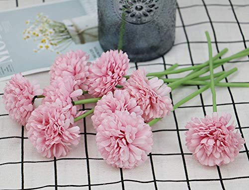 20 hortensias artificiales pequeñas de color rosa, flores de seda falsas para decoración de bodas en casa o oficina (rosa, 20 unidades)