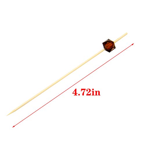 200 Palitos para Cócteles Cóctel Mezclador Bambú Frutas para Barbacoa Fiesta, Coctelería Pinchos san valentín boda fiesta (Joyas cuadradas de flores multicolores)
