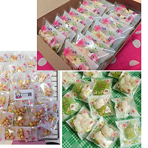 200pcs Bolsitas Bolsas Galletas Caramelos Plástico Empaquetado Autoadhesivas 10X10cm 14X14cm para Bombones Dulces Jabón de mano Bocados Joyería Bolsas de Boda