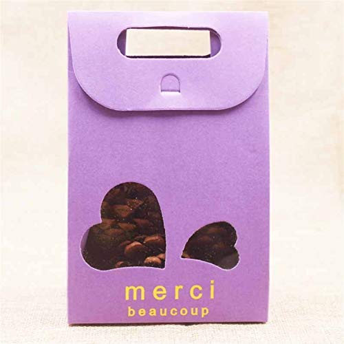 20pcs múltiples Regalo Color de la Bolsa Caja de la Ventana lámina de Oro de la Boda / / tés nueces Caja de Dulces/Bolso del Paquete (Color : Violet, Size : 155x100x60mm)