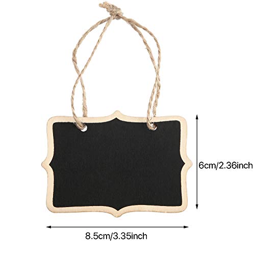 24 Paquetes Etiquetas de Pizarra Carteles de Pizarra de Madera Colgante Mini Etiquetas de Pizarra de Madera de 3,35 x 2,36 Pulgadas Etiquetas de Pizarra Rectangular Signos de Tablero de Masaje