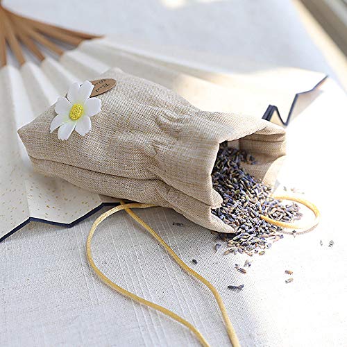24pcs Bolsas Saquitos Tela Lavanda Flores Secas Especias Hacer Bolsitas Aromaticas Bolsas Calendario Adviento Arroz Regalo Detalles de Boda Bautizo Fiesta Navidad con 24pcs Cordones