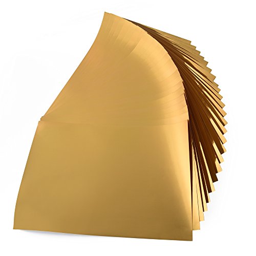 25 hojas de papel metálico dorado, papel dorado brillante para manualidades para pegar diferentes cosas como tarjetas de felicitación, etc. DIN A4