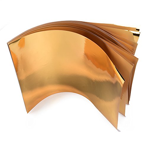 25 hojas de papel metálico dorado, papel dorado brillante para manualidades para pegar diferentes cosas como tarjetas de felicitación, etc. DIN A4