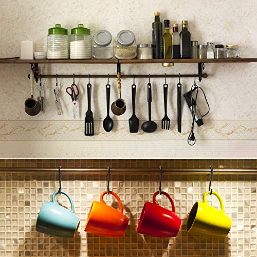 25 Piezas de Ganchos en Forma de S para Colgar Ganchos de Colgador Ganchos para Sartenes Ollas de Cocina (Negro)