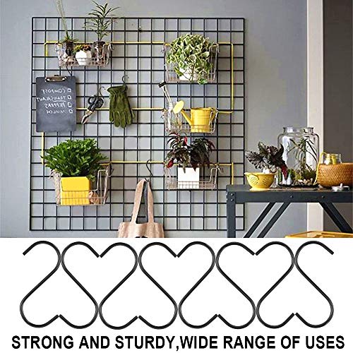 25 Piezas de Ganchos en Forma de S para Colgar Ganchos de Colgador Ganchos para Sartenes Ollas de Cocina (Negro)