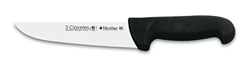 3 Claveles Cuchillo Carnicero Proflex, Acero Inoxidable, Negro, 20 cm-8"