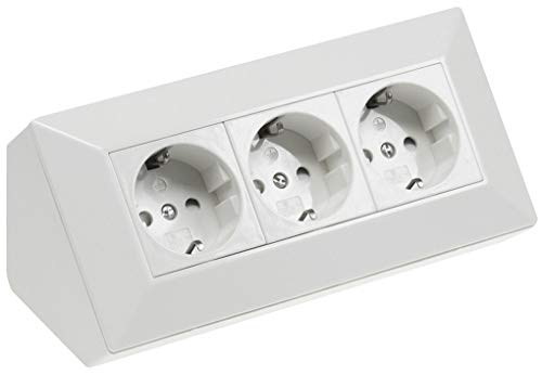 3-enchufes de bloque, de colour blanco 250V~/ 16 A, acumulación de montaje