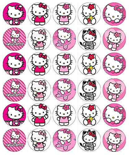 30 obleas comestibles para cupcakes, diseño de Hello Kitty