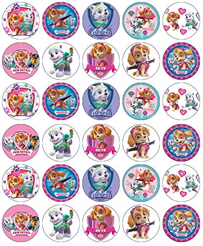 30 obleas comestibles para cupcakes, diseño de la Patrulla Canina