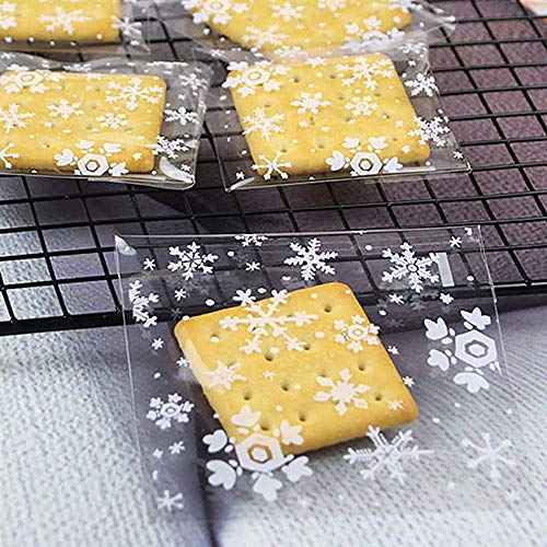 300 pcs Bolsas de regalo para galletas con cierre autoadhesivo & translúcido bolsas de plástico con pegatinas para chocolate, pastel, galletas, 3 estilos