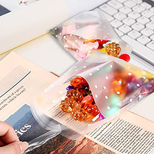 300 pcs Bolsas de regalo para galletas con cierre autoadhesivo & translúcido bolsas de plástico con pegatinas para chocolate, pastel, galletas, 3 estilos