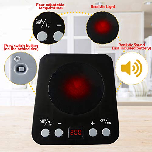 37PCS Utensilios Cocina Juguete con Delantal, Sartenes, Olla, Verduras Accesorios Cocina Juguetes Juegos de Cocinar Regalo para Niños 3 Años