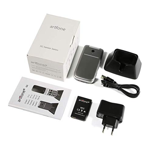 3G Teléfono Móvil para Personas Mayores Teclas Grandespara Mayores con MMS, SOS Botón, Cámara, 2,4 Pulgadas, con una Base de Carga, Fácil de Usar para Ancianos