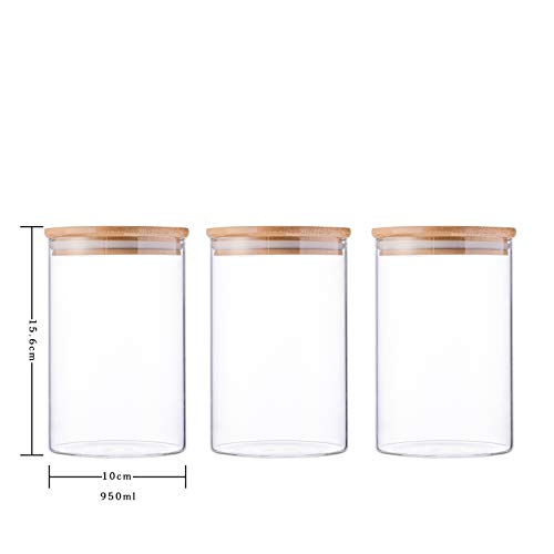 3x1000ml Tarro de Vidrio de Almacenamiento (10x15cm)