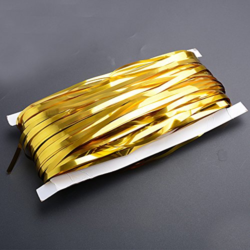 4 Pack(2mx1m) Cortinas Fiesta Dorada Boda Metálico Brillante Oro Franja Decorativa Photocall Flecos de Ventana Tinsel Navidad Cumpleaños Hogar Hotel (Dorado)