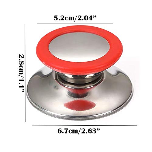 4 Piezas Perilla La Tapa La Cacerola, Perillas Repuesto, Cocina Universal Cocina para Tapa Olla botón(Rojo, Azul, Verde, Naranja)