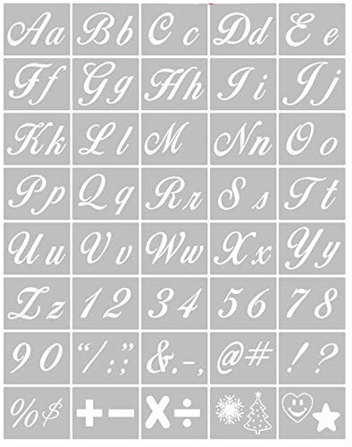 40 Piezas Plantillas de Alfabeto, Plantilla de Carta de Plástica de Números del Alfabeto Signos con Plantillas de Arte Plástica Reutilizable，para manualidades, álbumes de recortes, manualidades
