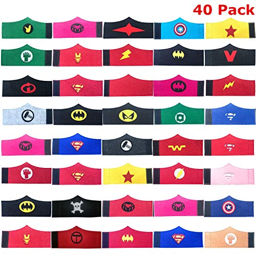 40 Piezas Pulseras de Superhéroe, Fiesta de cumpleaños de superhéroe, Suministros de Fiesta de Superhéroes, Accesorio de Fiesta Infantil, Regalo de Fiesta de cumpleaños para niños y niñas favores