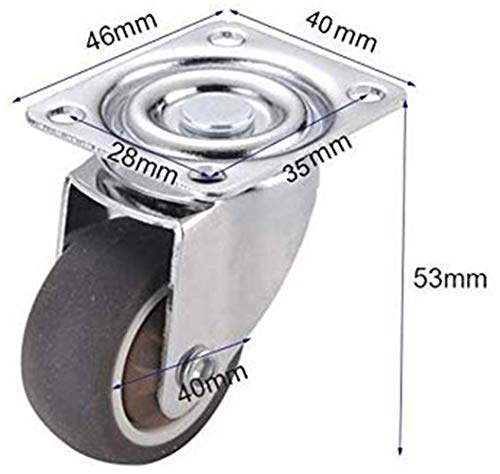 4PCS 40 mm (1,5 Pulgadas) Pesado Industrial Castor Wheels, Choked Ruedas de Caucho, for Muebles, Equipo de maquinaria Y, Cada una Pesa 20 Kg (Color: B) ZHANGKANG (Color : C)
