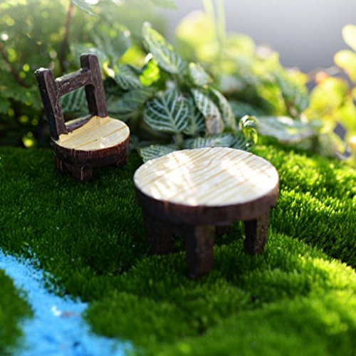 5 Juegos De Mesa De La Silla De Resina Miniatura Micro Bonsai Paisaje Decoración Casa De Muñecas