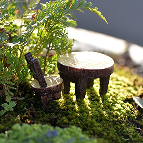5 Juegos De Mesa De La Silla De Resina Miniatura Micro Bonsai Paisaje Decoración Casa De Muñecas