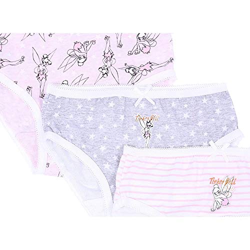 5 x Bragas de Color Rosa Claro, Campanilla Disney - 5-6 Años 116 cm