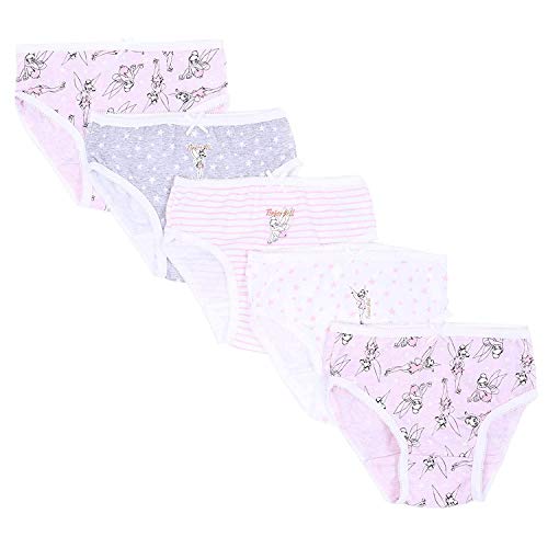 5 x Bragas de Color Rosa Claro, Campanilla Disney - 5-6 Años 116 cm