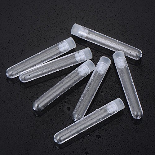 50 Piezas de Tubos de Prueba de Plástico Transparente 12 por 75 mm con Tapas de Empuje, 5 ml