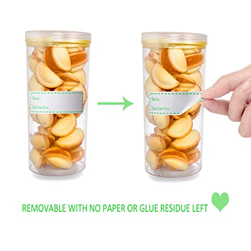 500 etiquetas para congelador de alimentos 1 x 3 pulgadas, autoadhesivo, almacenamiento extraíble, etiquetas de fecha para alimentos, hojas de fácil limpieza, sin residuos (Verde)