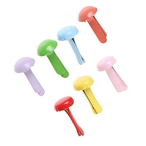 500 Piezas Mini Brads, Mini de encuadernadores, Encuadernadores Redondos de Metal para Papel Decoración Herramienta de Scrapbooking DIY, Multicolor (8 * 14mm)