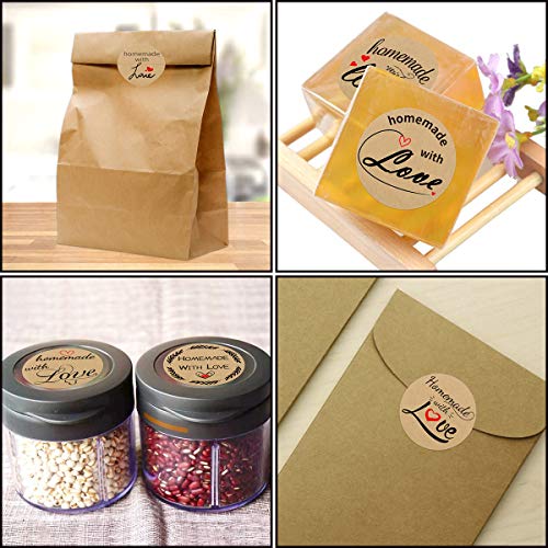 500pcs casero con amor pegatinas perforadas rollo etiqueta engomada etiquetas hogar cocina pegatinas 1.5 pulgadas 9 diseños