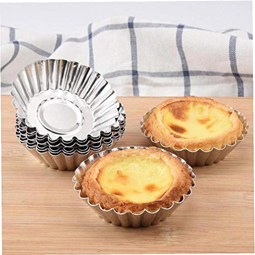 50pcs Antiadherente Huevo Tarta De Moldes De Metal Molde Forrado De Estaño De La Magdalena Mollete De La Torta Moldes De La Galleta DIY para Hornear Molde De La Hornada