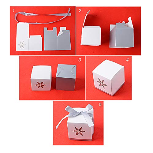 50pcs Cajas Cajitas Papel Caramelos Navidad para Bombones Dulces Galletas Regalos Recuerdos Detalles para Invitados de Boda Fiesta Bautizo Cumpleaños Comunión