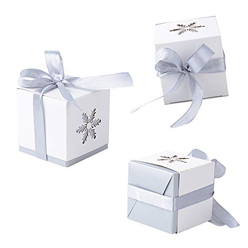 50pcs Cajas Cajitas Papel Caramelos Navidad para Bombones Dulces Galletas Regalos Recuerdos Detalles para Invitados de Boda Fiesta Bautizo Cumpleaños Comunión