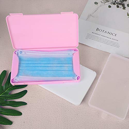 6 piezas Organizador de caja de almacenamiento de plástico Cajas de almacenamiento portátiles con tapas Carpeta reutilizable Clip de almacenamiento a prueba de polvo para cubierta facial Mix Color 2