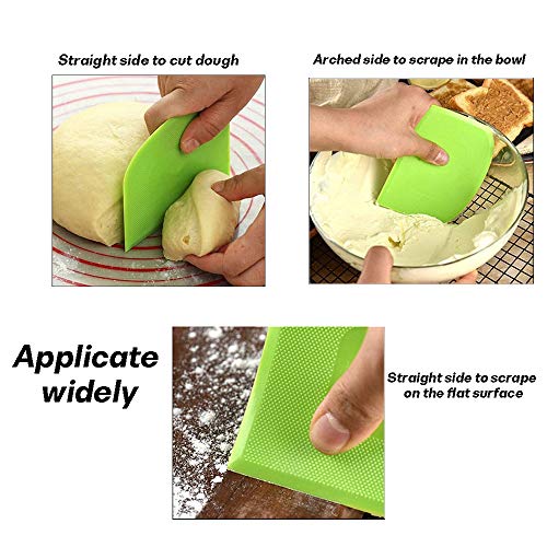 6 raspadores de masa con arco, cortador de masa de plástico de grado alimentario, multiusos y flexibles, utensilios de cocina ideales para hornear pasteles y pizzas
