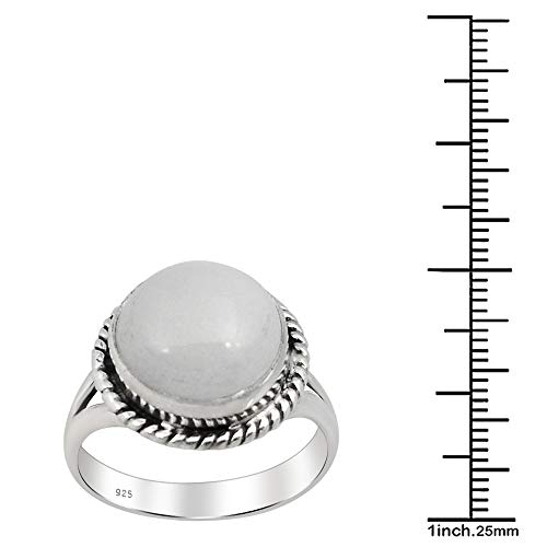 6,55 Ctw Joyería Blanca Anillo Del Moonstone Por Orquídea | Blanca Anillo De Piedra Lunar Para Las Mujeres | Aniversario Anillo Para Ella | Junio Birthstone Regalos | Talla del anillo 16,5