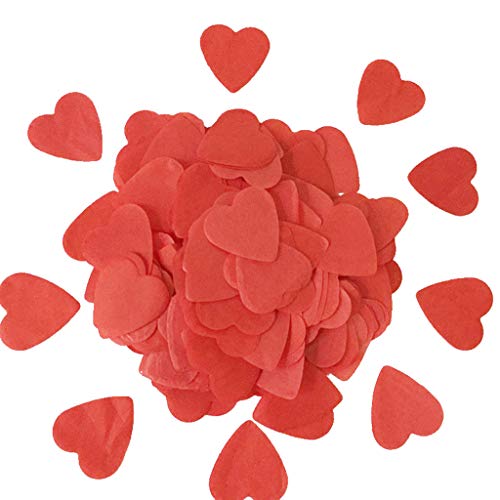 7500 piezas Corazones de confeti, papel de confeti de corazón Relleno de globo rojo Mesa de papel Confeti para cumpleaños de boda Fiesta de San Valentín Bautismo Decoración de fiesta de bebé
