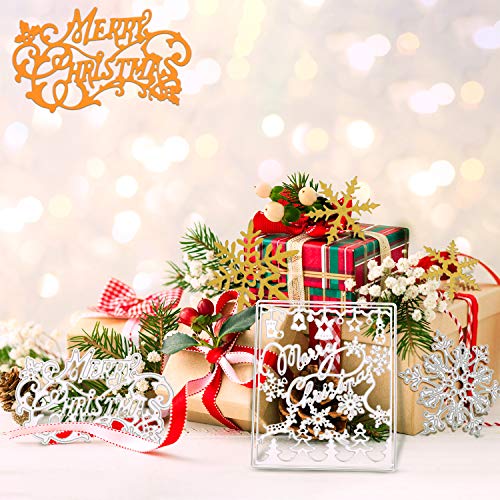 8 troqueles de corte de copo de nieve para árbol de Navidad, plantillas de metal para manualidades, álbumes de recortes, tarjetas