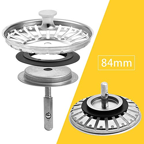 84mm fregadero de la cocina colador plugHigh Calidad baño del fregadero de filtro colador de acero inoxidable 304 Agua tapón de la pila del agua del enchufe del fregadero de cocina Accesorios