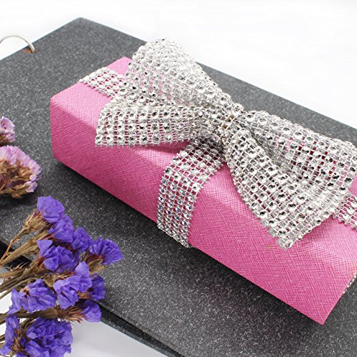 9.14m Plata Acrílico Bling Diamante Cinta Brillante Rollo de Cinta de Malla de Imitacion para Pasteles de Boda, Decoraciones de Cumpleaños, Decoraciones para Eventos, Artesanía Proyectos, 4 Fila