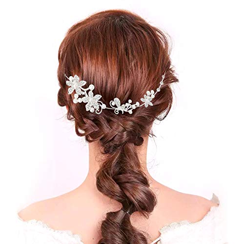 9PCS horquillas de estrellas de mar retro pinza, Pasadores pelo Styling accesorios para el cabello diamantes de imitación, Perlas Accesorios de Pelo Vintage Fiesta Boda para mujeres niñas(plata)