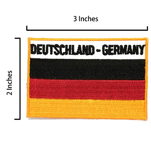 A-ONE Paquete de 3 piezas - Fráncfort de Alemania con parche de escudo de cigüeña blanca + parche rectangular de la bandera de Alemania + pin de solapa, parches de aplique, insignia esmaltada