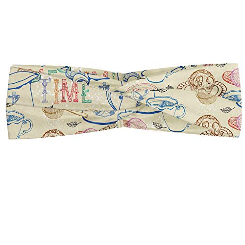 ABAKUHAUS - Pañuelo para el cuello, bandana, pañuelo para la cabeza, estampado de té, con diferentes utensilios de cocina y patrones de dulces, elástico y cómodo, varios colores