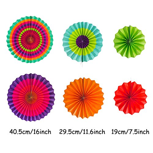 Abanicos de Papel Bola de Nido Pom Poms Ventilador de Papel para Colgar Decoración para Cumpleaños Boda Carnaval Bebé Ducha Home Party Supplies Decoración - Multicolor